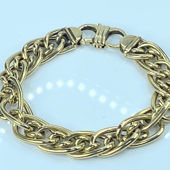 Italian Designer 14K gold chain in chain 13.0mm bracelet by Ritalia 32.4g JR7954 - Picture 1 of 7